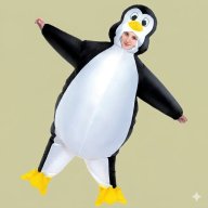 disfraz pinguino - botarga inflable